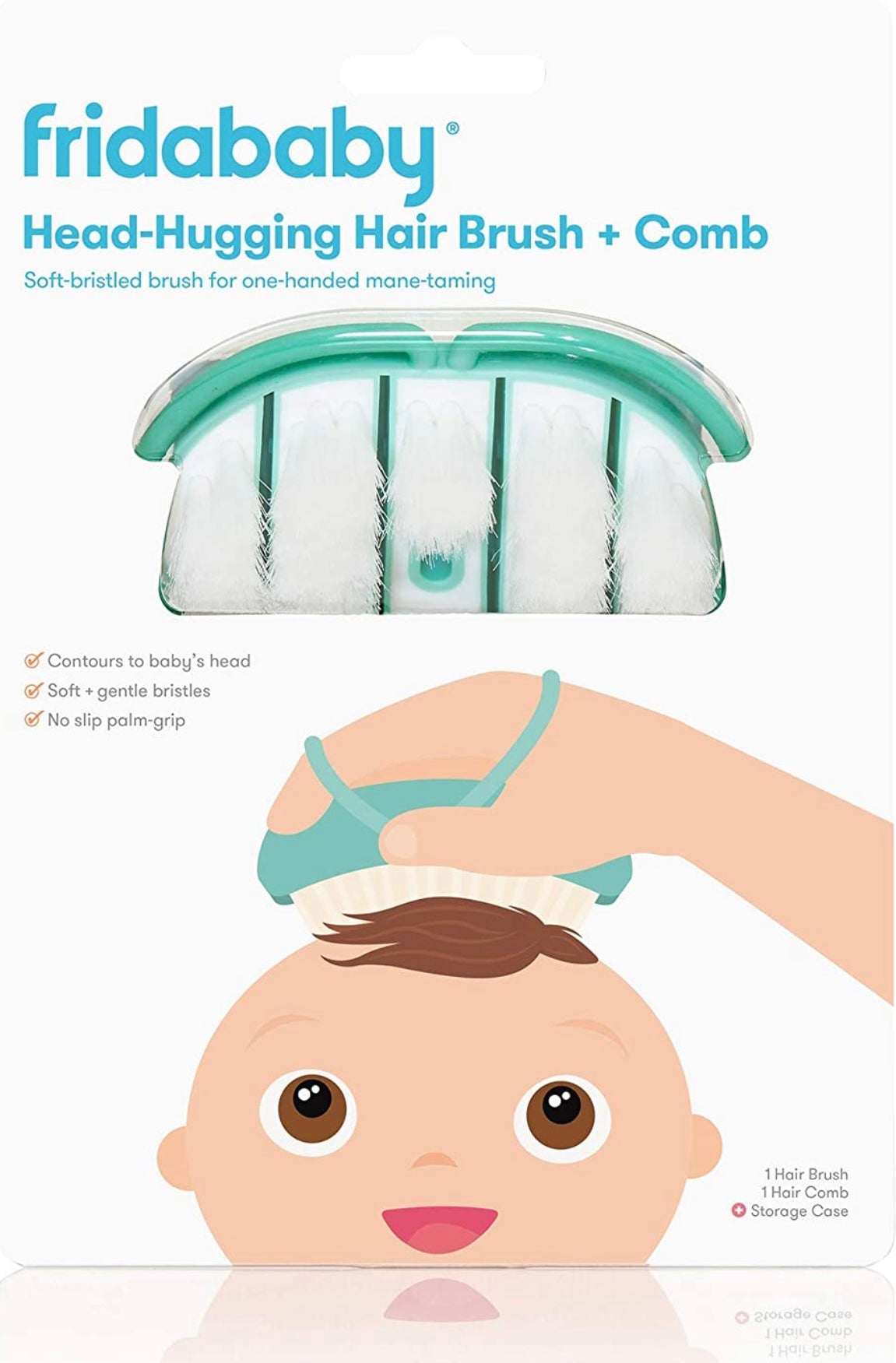 FridaBaby Head-Hugging Hairbrush + Styling Comb Set